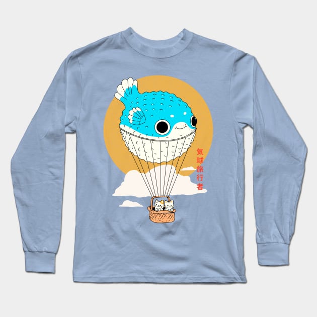 Balloon Cats Adventure Long Sleeve T-Shirt by ppmid